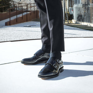 Scarpa doppia fibbia da uomo Aron nera Il Gergo