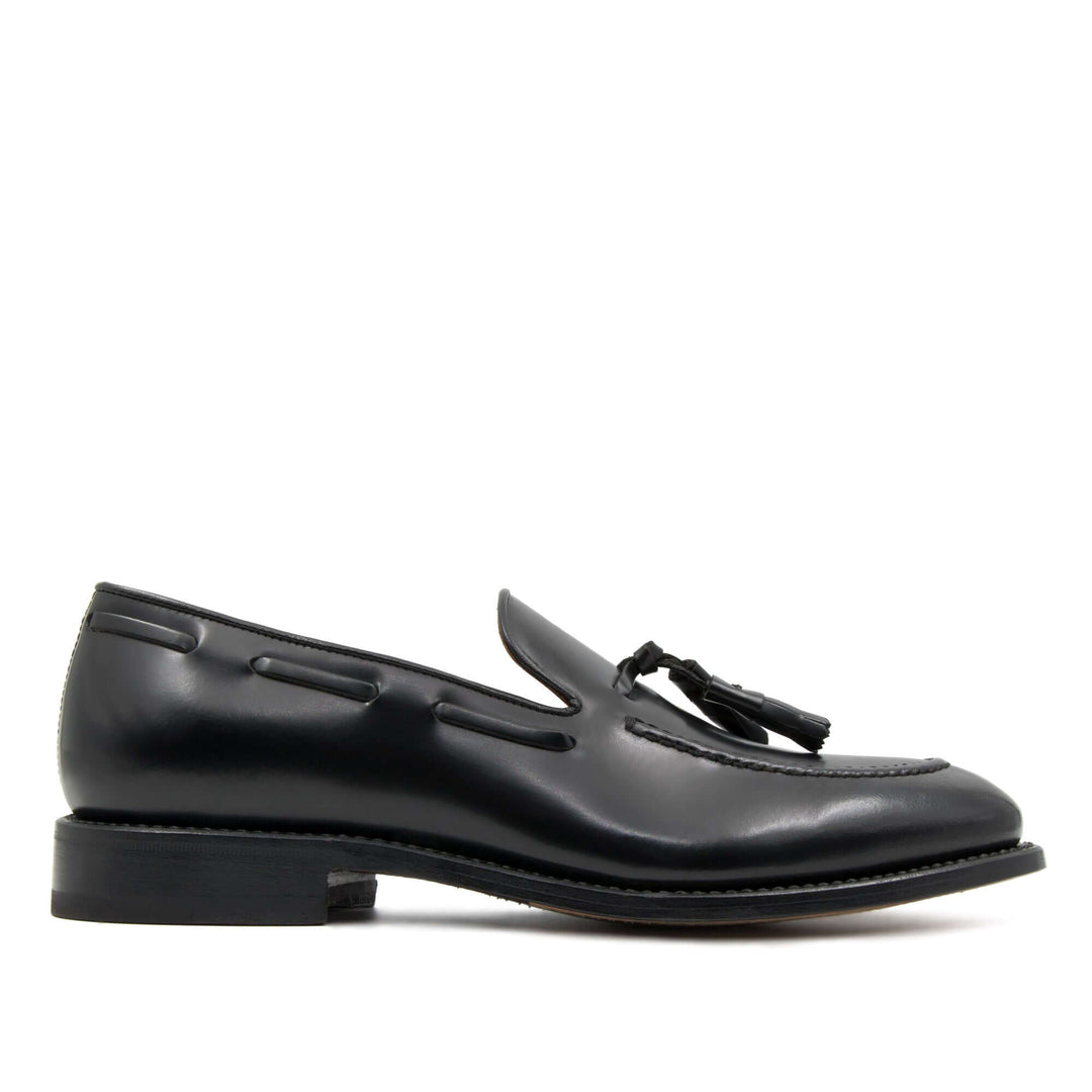 Men's moccasin with black Bruce tassel, Il Gergo collection.