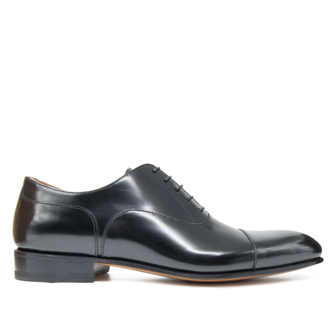 Classic elegant men's shoe in Il Gergo leather, black Cooper.