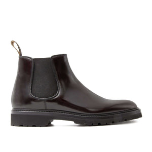 Chelsea Boot da donna artigianale con elastico in morbida pelle di vitello rossa e suola gomma Vibram. Il Gergo, Nine Rock.