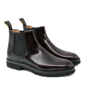 Chelsea Boot da donna artigianale con elastico in morbida pelle di vitello rossa e suola gomma Vibram. Il Gergo, Nine Rock.