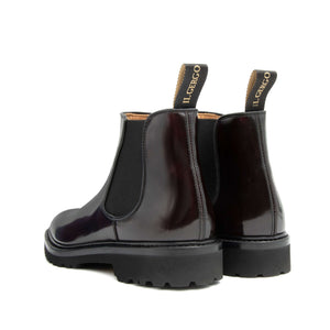 Chelsea Boot da donna artigianale con elastico in morbida pelle di vitello rossa e suola gomma Vibram. Il Gergo, Nine Rock.