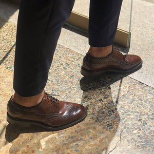 Scarpa stringata da uomo in pelle di vitello Il Gergo, allacciatura a Derby e costruzione Goodyear. Articolo Supervisor.