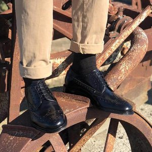 Scarpa stringata da uomo in pelle di vitello Il Gergo, allacciatura a Derby e costruzione Goodyear. Articolo Supervisor.