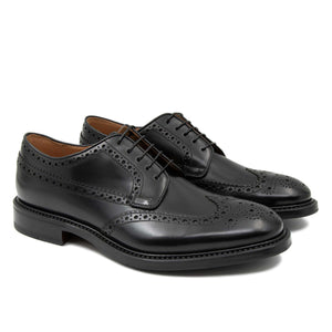 Scarpa stringata da uomo nera Il Gergo, allacciatura a Derby e costruzione Goodyear. Articolo Supervisor.