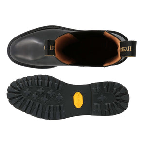 Stivaletto da donna in pelle nero Suzanne con suola in gomma Vibram Carrarmato, collezione Il Gergo.