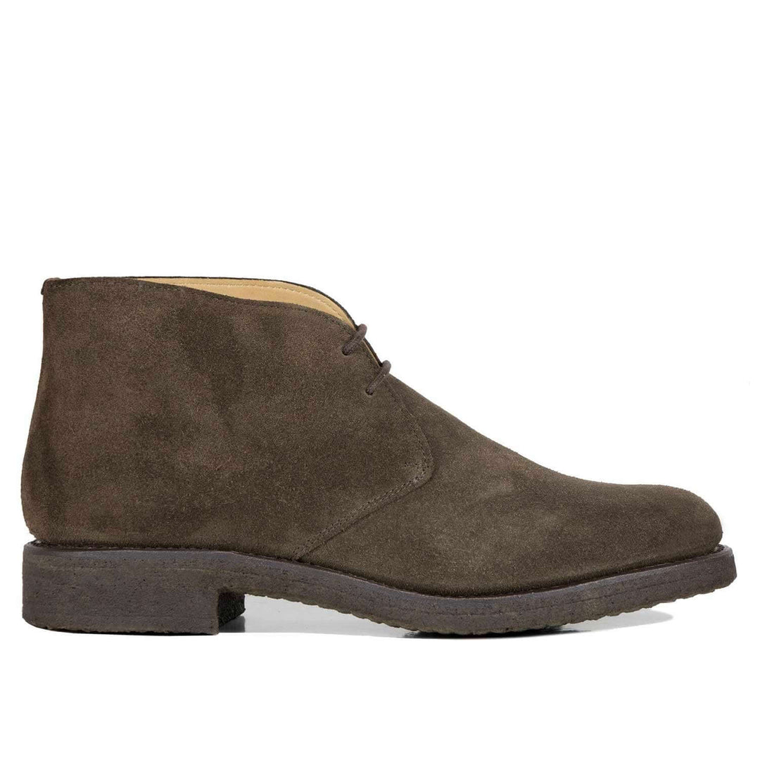 Il Gergo men's ankle boot in suede with crepe sole, Boss brown colour.