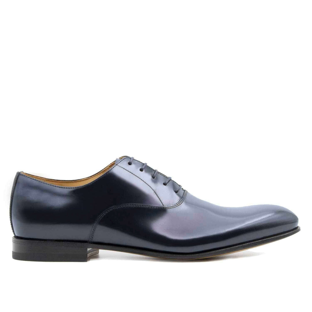 Classic elegant men's shoe in Il Gergo leather, Charles blue.