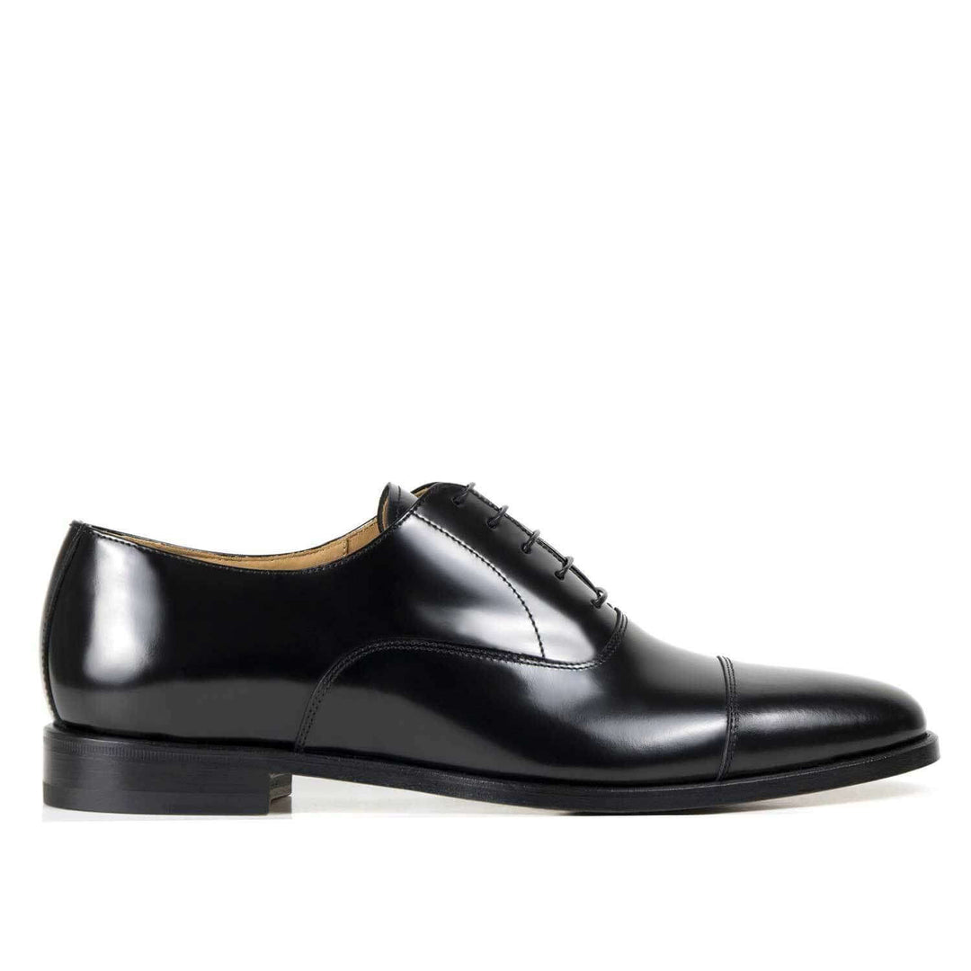 Classic elegant men's shoe in Il Gergo leather, black Cattolica.