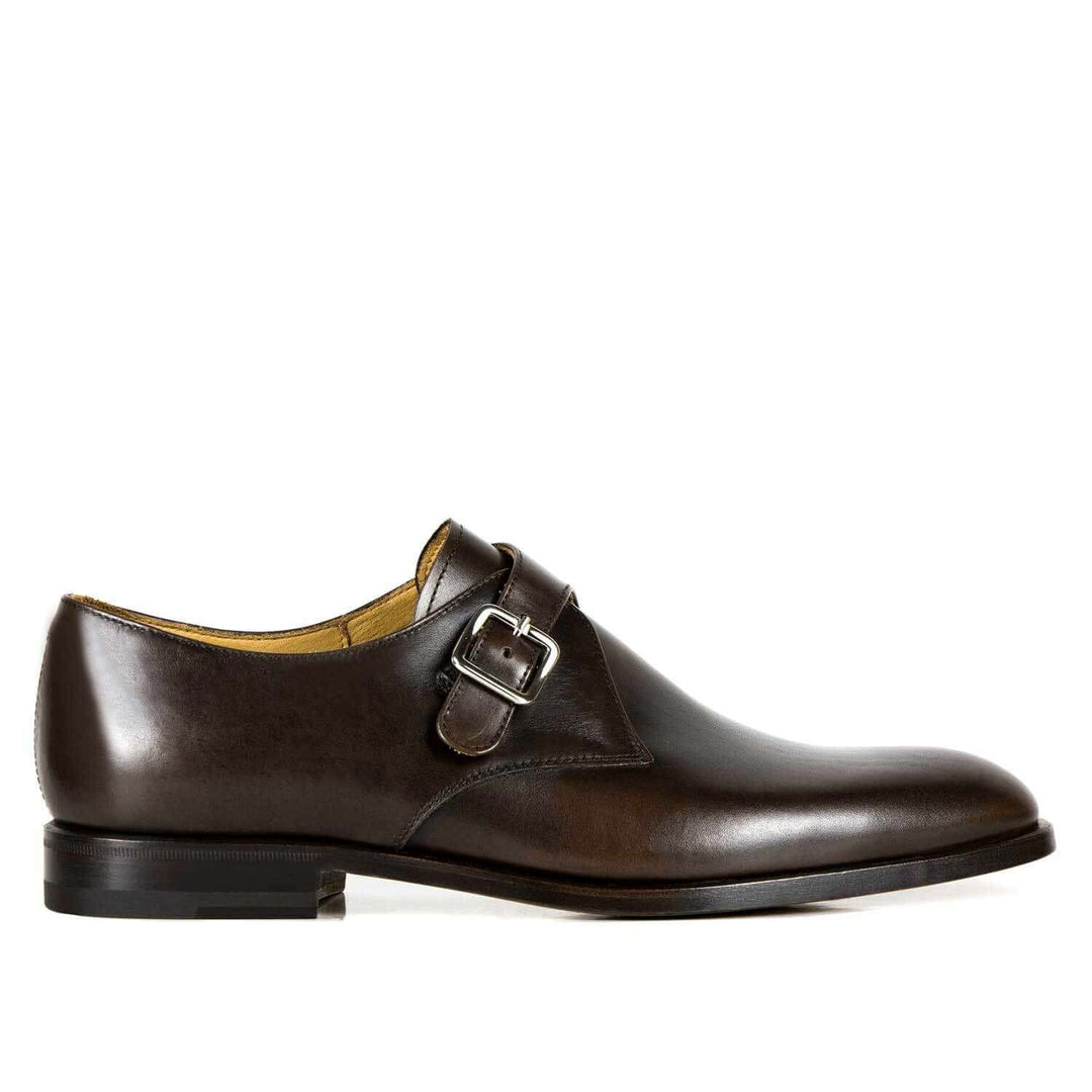 Coach men's shoe with single Il Gergo buckle in brown.