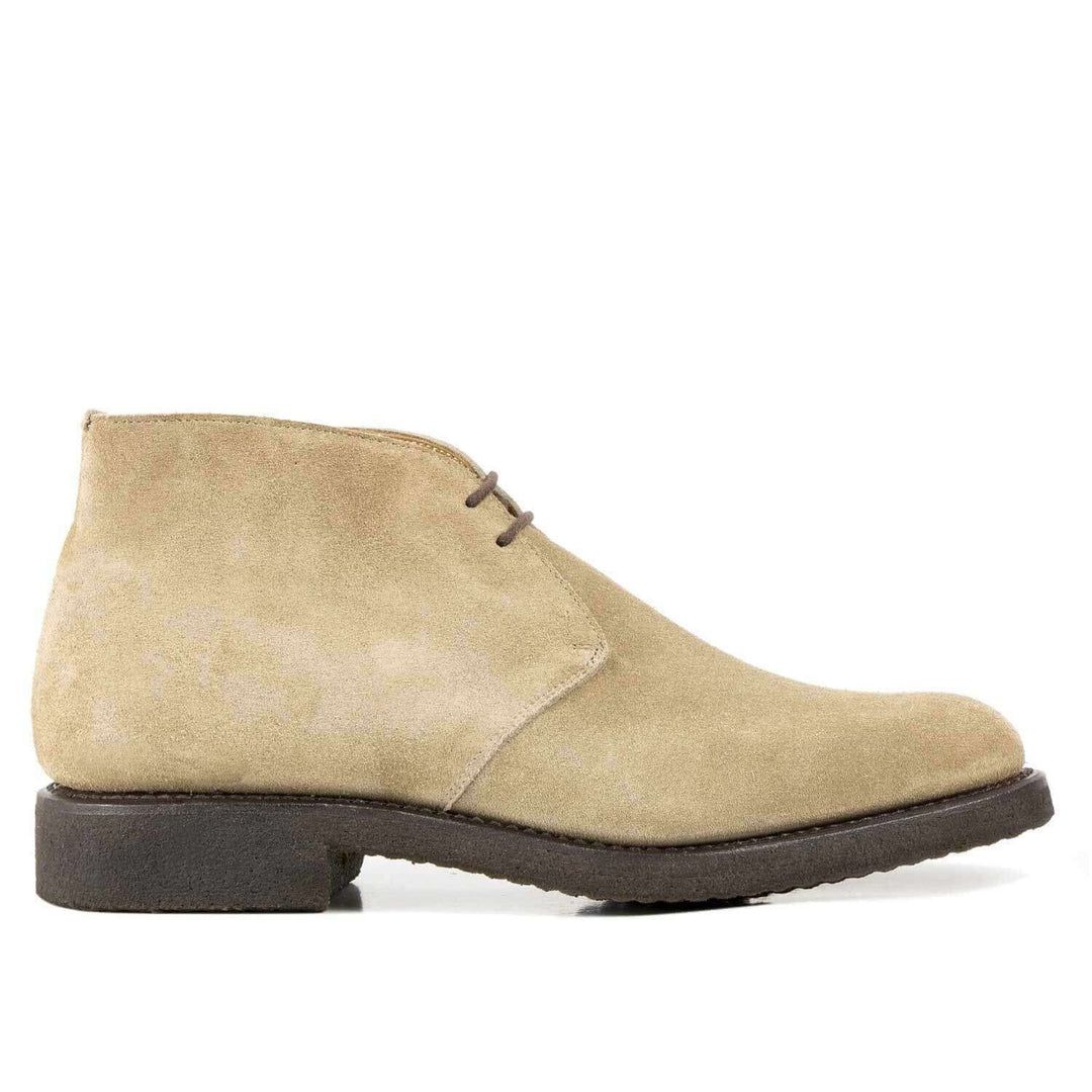 Il Gergo men's ankle boot in suede with para sole, Boss dove grey colour.