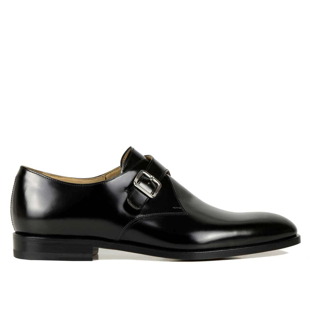 Coach men's shoe with single Il Gergo buckle in black.